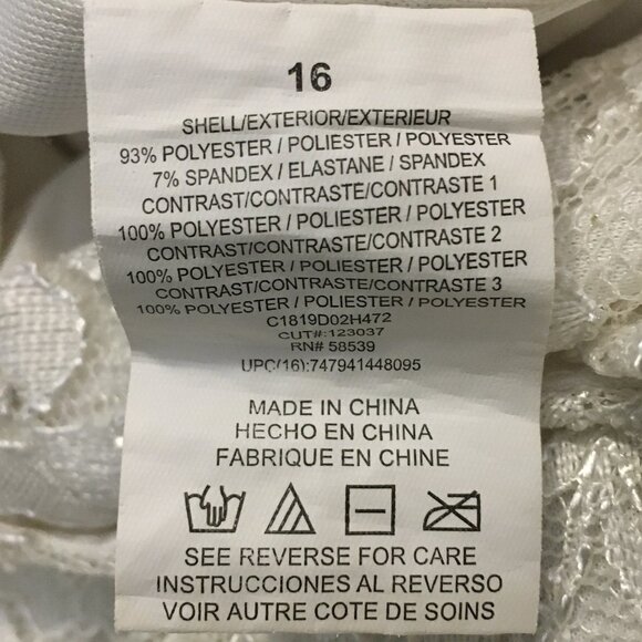 Cyndi Lauper Speechless White Lace and Black Layered Chiffon Dress - Picture 11 of 16